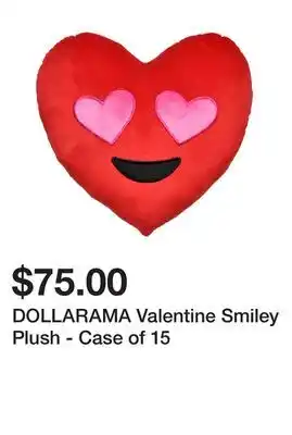 Dollarama DOLLARAMA Valentine Smiley Plush - Case of 15 offer