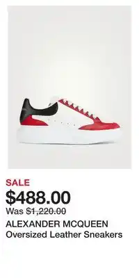 Holt Renfrew ALEXANDER MCQUEEN Oversized Leather Sneakers offer