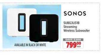 2001 Audio Video SONOS Streaming Wireless Subwoofer offer