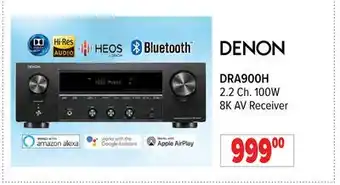 2001 Audio Video DENON 2.2 Ch. 100W 8K AV Receiver offer
