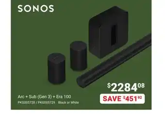 Visions Electronics SONOS Arc + Sub (Gen 3) + Era 100 offer