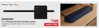 Visions Electronics SAMSUNG 3.1.2-Channel Ultra-Slim Soundbar System offer