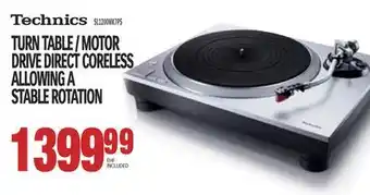 Centre Hi-Fi TECHNICS TURN TABLE / MOTOR DRIVE DIRECT CORELESS ALLOWING A STABLE ROTATION offer