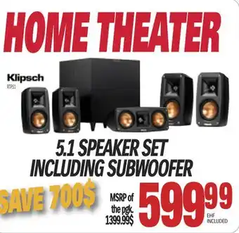 Centre Hi-Fi KLIPSCH 5.1 SPEAKER SET INCLUDING SUBWOOFER offer