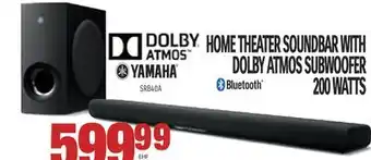 Centre Hi-Fi YAMAHA HOME THEATER SOUNDBAR WITH DOLBY ATMOS SUBWOOFER 200 WATTS offer