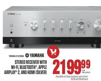 Centre Hi-Fi YAMAHA STEREO RECEIVER WITH WI-FI, BLUETOOTH , APPLE AIRPLAY 2, AND HDMI (SILVER) offer