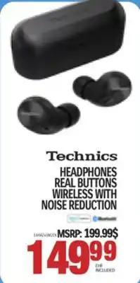 Centre Hi-Fi TECHNICS HEADPHONES REAL BUTTONS WIRELESS WITH NOISE REDUCTION offer