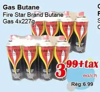 Fire Star Brand Butane Gas 4x227g