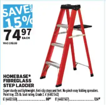 Co-op HOMEBASE FIBREGLASS STEP LADDER offer