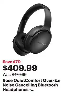 Best Buy Bose QuietComfort Over-Ear Noise Cancelling Bluetooth Headphones - Triple Black offer