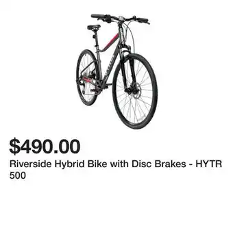 Decathlon Riverside Hybrid Bike with Disc Brakes - HYTR 500 offer