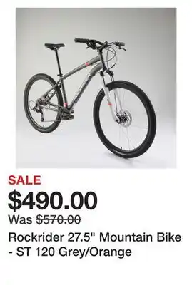 Decathlon Rockrider 27.5 Mountain Bike - ST 120 Grey/Orange offer