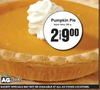 AG Foods Pumpkin Pie offer