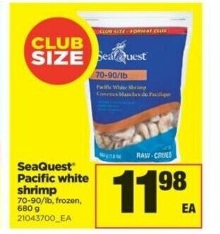 Real Canadian Superstore SeaQuest Pacific White Shrimp offer