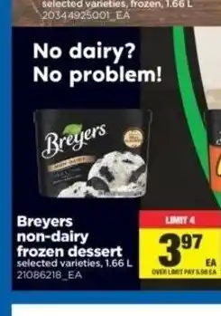 Real Canadian Superstore Breyers Non-Dairy Frozen Dessert offer