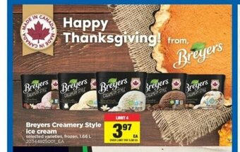 Real Canadian Superstore Breyers Creamery Style Ice Cream offer