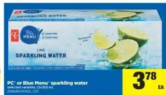 Real Canadian Superstore or Blue Menu Sparkling Water offer