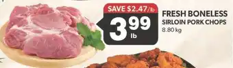 Bidgood's FRESH BONELESS SIRLOIN PORK CHOPS offer
