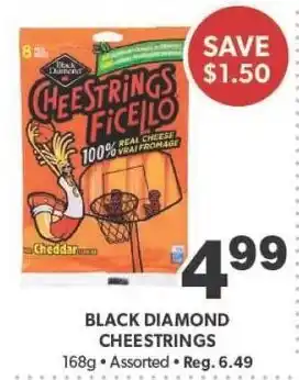 Bidgood's BLACK DIAMOND CHEESTRINGS 168g Assorted offer