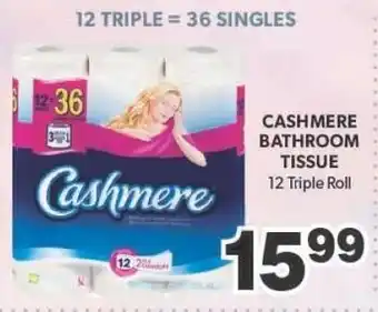 Bidgood's CASHMERE BATHROOM TISSUE 12 Triple Roll offer