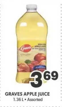 Bidgood's GRAVES APPLE JUICE 1.36L Assorted offer