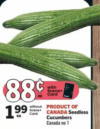 IGA Seedless Cucumbers offer