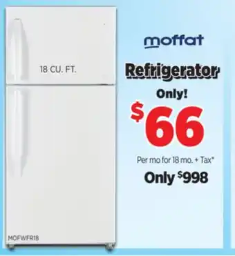 Surplus Furniture Moffat White 18 Cu Ft Refrigerator offer
