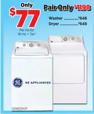 Surplus Furniture General Electric 27 Washer Dryer Pair offer