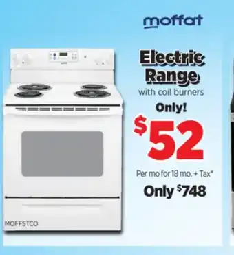 Surplus Furniture Moffat White 30 Electric Range with Coil Burners offer