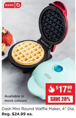 Kitchen Stuff Plus Dash Mini Round Waffle Maker, 4 offer