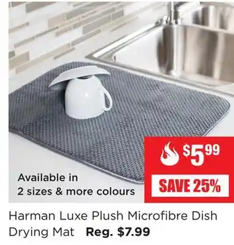 Kitchen Stuff Plus Harman Luxe Plush Microfibre Dish Drying Mat offer
