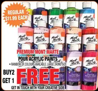 Len's Mill Stores PREMIUM MONT MARTE POUR ACRYLIC PAINTS offer