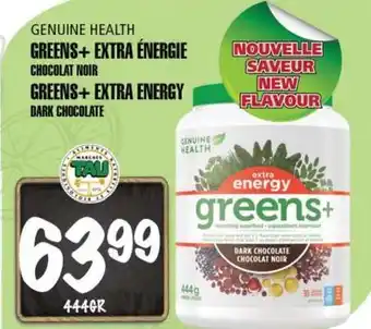 Marches Tau GENUINE HEALTH GREENS + EXTRA ENERGIE CHOCOLAT NOIR offer