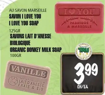 Marches Tau AU SAVON MARSEILLE SAVON I LOVE YOU offer