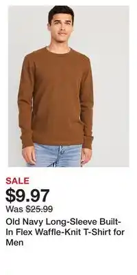 Old Navy Old Navy Long-Sleeve Built-In Flex Waffle-Knit T-Shirt for Men offer