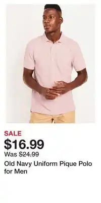 Old Navy Old Navy Uniform Pique Polo for Men offer