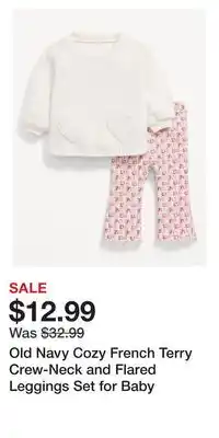 Old Navy Old Navy Cozy French Terry Crew-Neck and Flared Leggings Set for Baby offer
