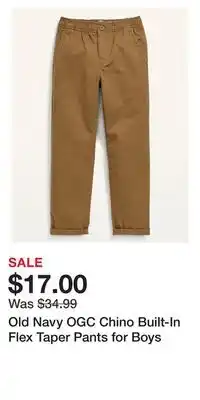 Old Navy Old Navy OGC Chino Built-In Flex Taper Pants for Boys offer