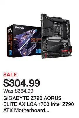 Newegg GIGABYTE Z790 AORUS ELITE AX LGA 1700 Intel Z790 ATX Motherboard with DDR5, Quad M.2, PCIe 5.0, USB 3.2 Gen2X2 Type-C, Intel offer