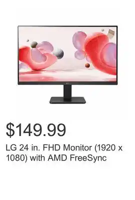 Costco LG 24 in. FHD Monitor (1920 x 1080) with AMD FreeSync offer