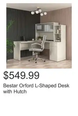 Costco Bestar Orford L-Shaped Desk with Hutch offer