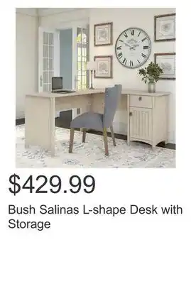 Costco Bush Salinas L-shape Desk with Storage offer