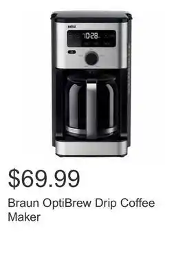 Costco Braun OptiBrew Drip Coffee Maker offer