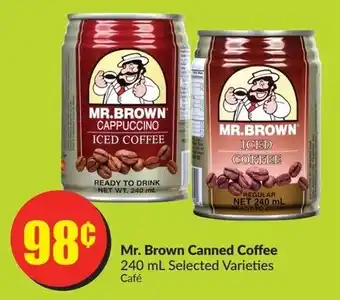 FreshCo Mr. Brown Canned Coffee 240mL Selected Varieties offer