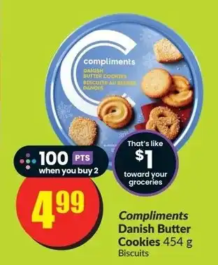 FreshCo Compliments Danish Butter Cookies 454g offer