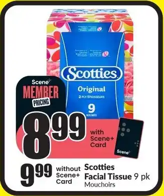 FreshCo Scotties Facial Tissue 9 pk offer