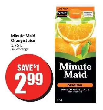 FreshCo Minute Maid Orange Juice 1.75L offer