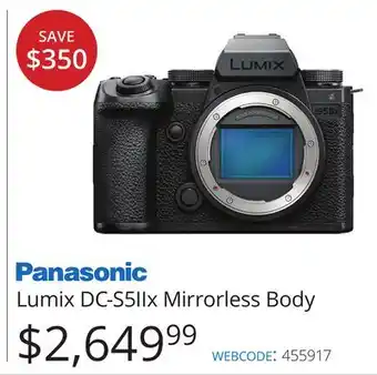 Vistek Panasonic Lumix DC-S5IIx Mirrorless Body offer