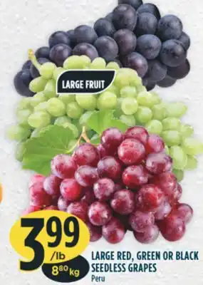 Marché Adonis LARGE RED, GREEN OR BLACK SEEDLESS GRAPES offer