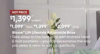 Sleep Country Bloom Lift Lifestyle Adjustable Base offer